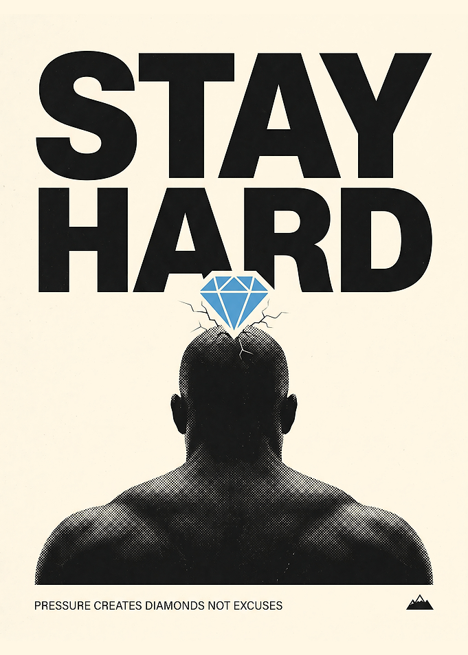 Modernist Stay Hard Diamond Mind Minimalist Motivational Art