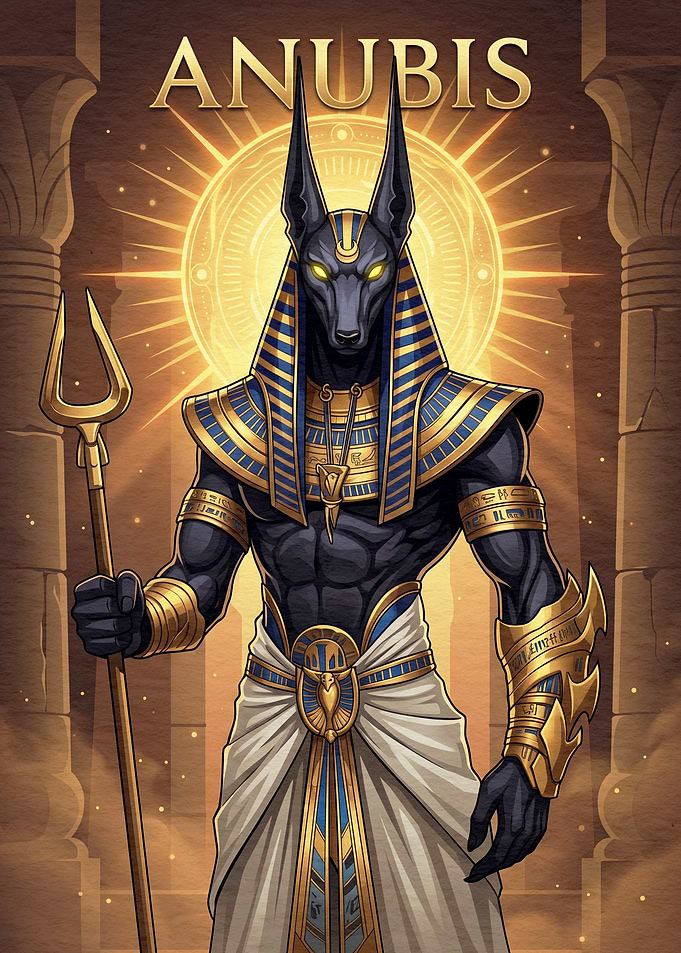 Anubis Egyptian God Digital Illustration