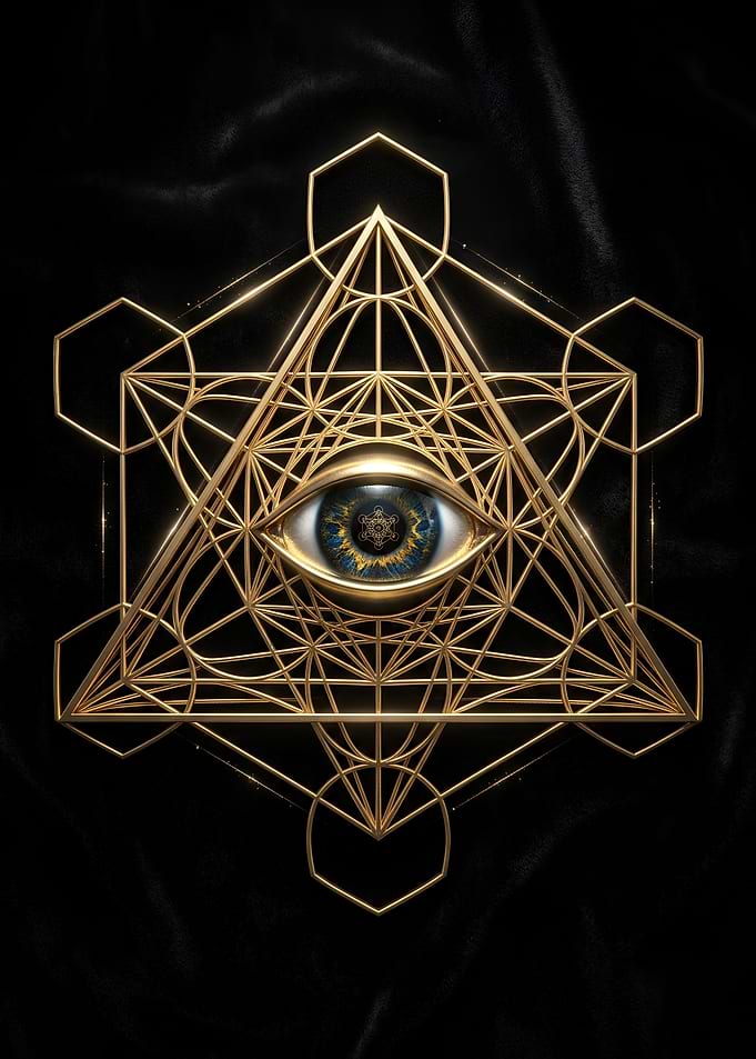 Golden Sacred Geometry Eye Symbol