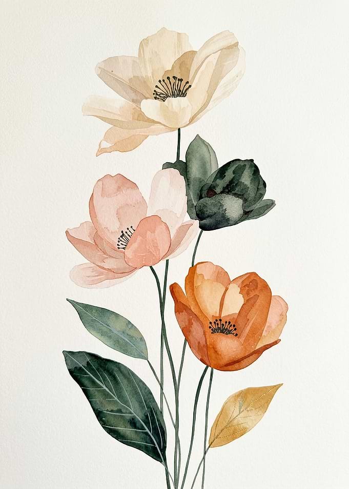 Watercolor Floral Botanical Illustration