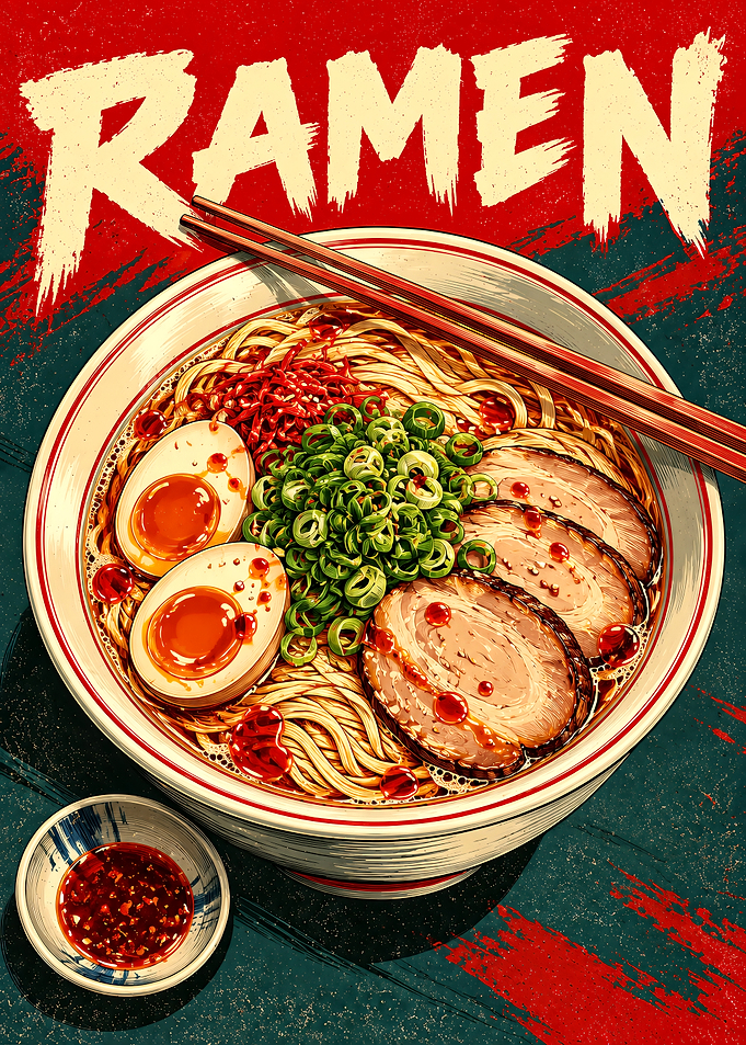 Vintage Style Ramen Poster