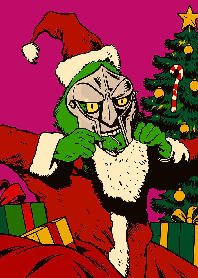 MF DOOM Grinch Christmas Illustration