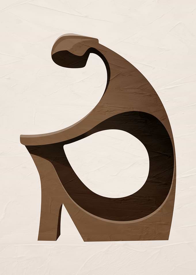 Abstract Brown Minimalist Sculpture Art