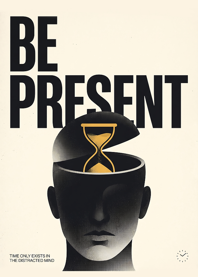 Be Present Minimalist Mind Motivational Art