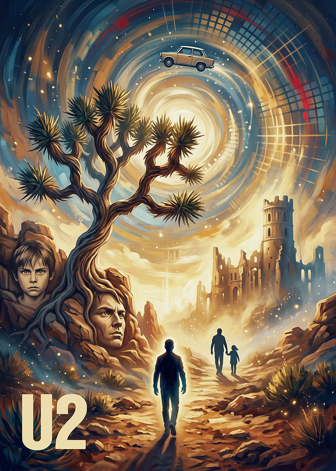U2 Surreal Desert Landscape Poster