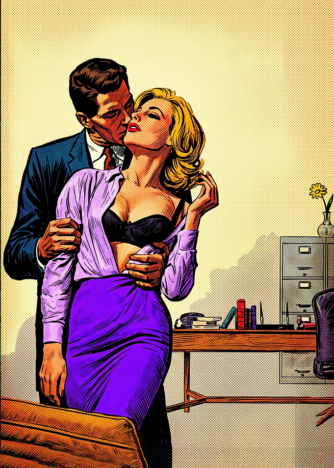 Vintage Office Romance Pop Art