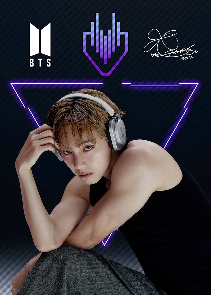 V from BTS with Headphones