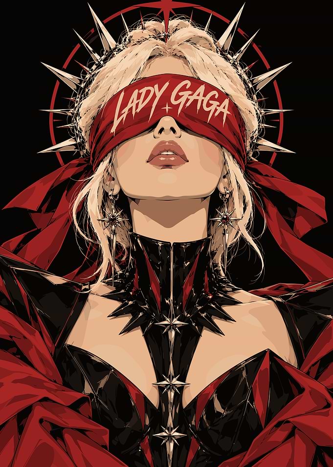 Lady Gaga Blindfolded Gothic Portrait