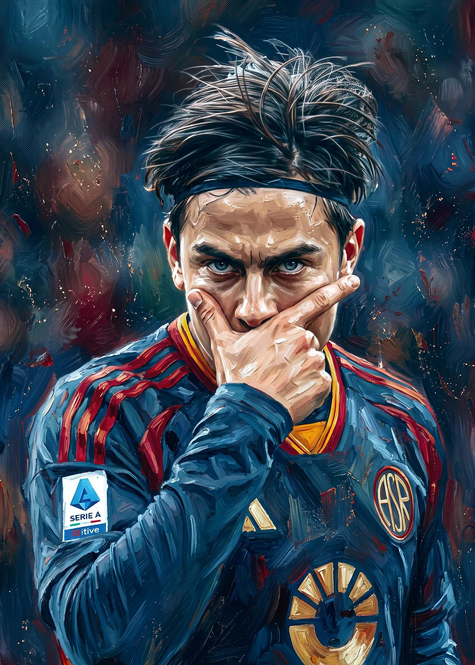 Paulo Dybala AS Roma Oil Painting