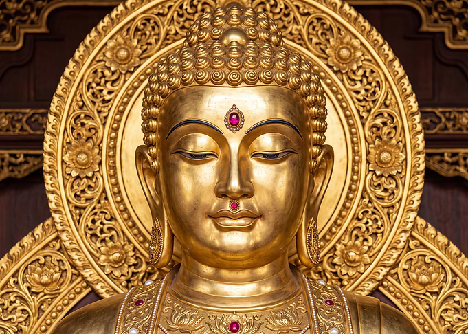 Golden Buddha Statue Close-up