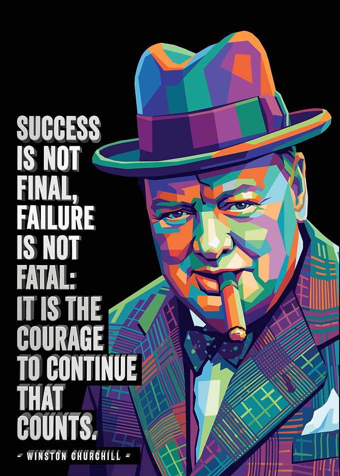 Winston Churchill Pop Art Quote Poster