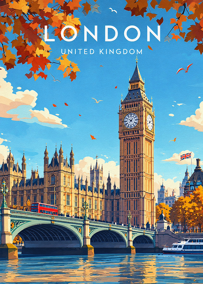 London Big Ben Travel Poster