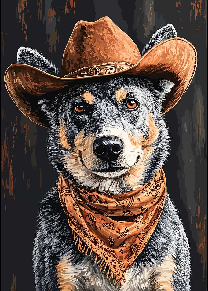 Cowboy Dog Portrait