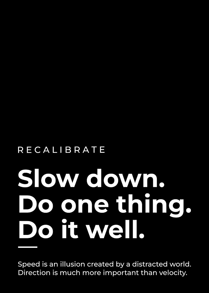 Recalibrate Inspirational Quote Poster
