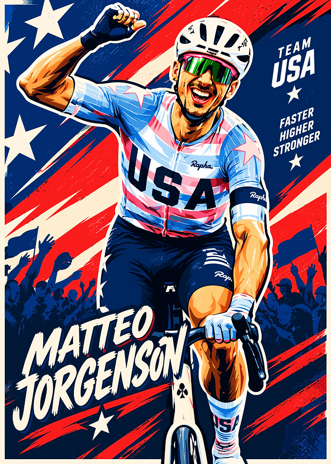 Matteo Jorgenson Team USA Cycling Poster