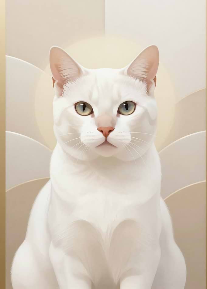Elegant White Cat Portrait