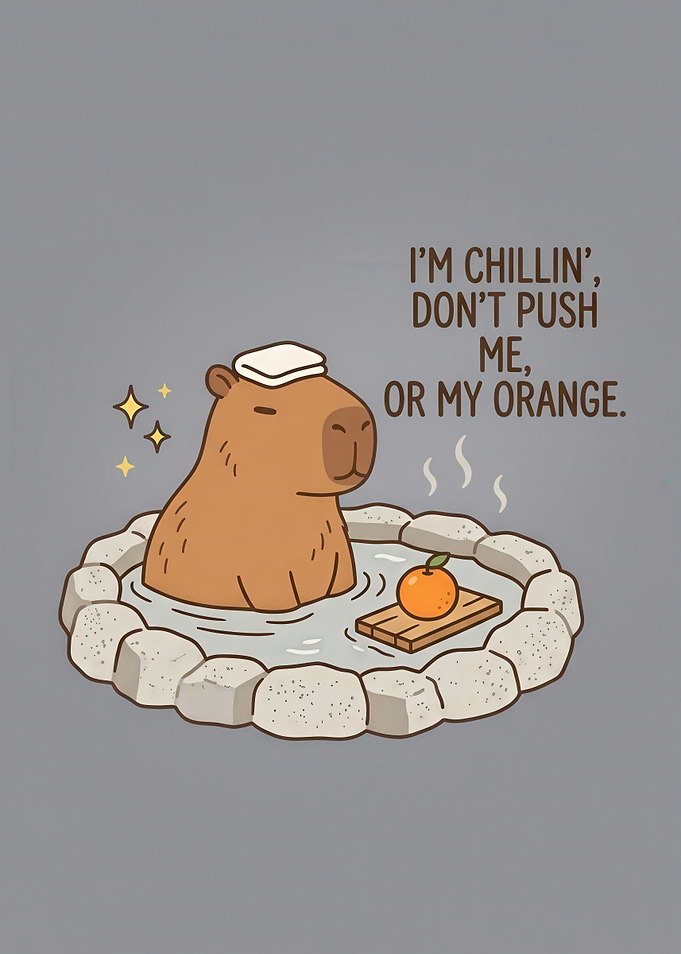 Chilling Capybara in Hot Spring