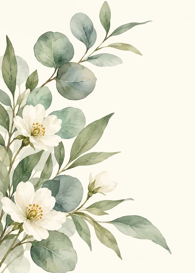 Watercolor Floral Eucalyptus Branch Illustration
