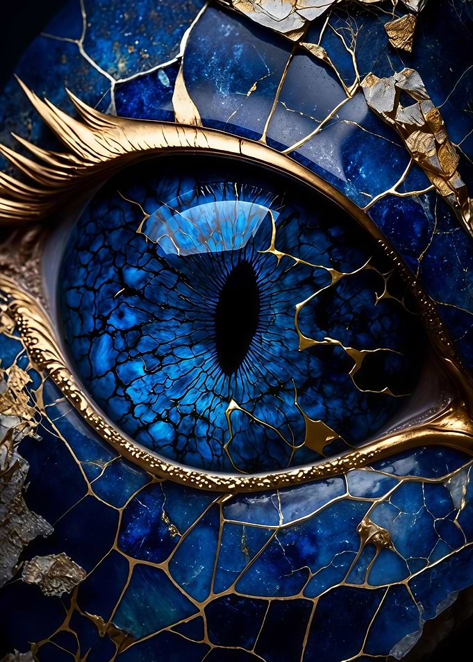Kintsugi Blue Dragon Eye