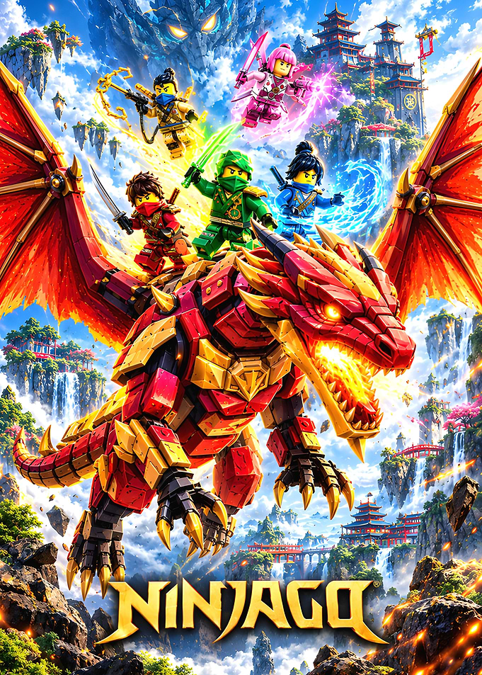 Lego Ninjago Dragon Battle Poster