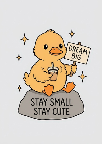 Cute Duckling Dream Big Illustration