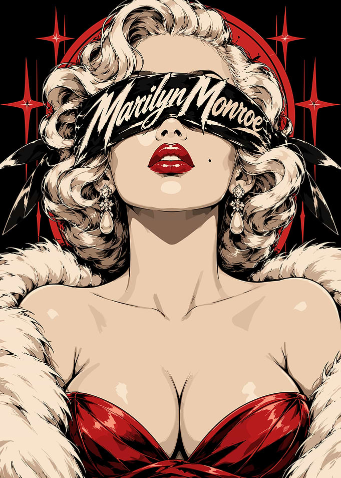Marilyn Monroe Blindfolded Pop Art Portrait