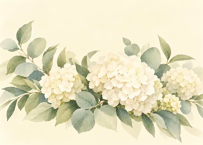 Elegant Watercolor Hydrangea Floral Arrangement