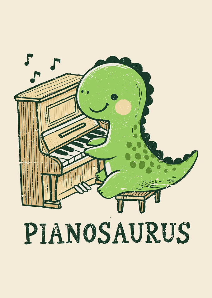 Pianosaurus Dinosaur Playing Piano