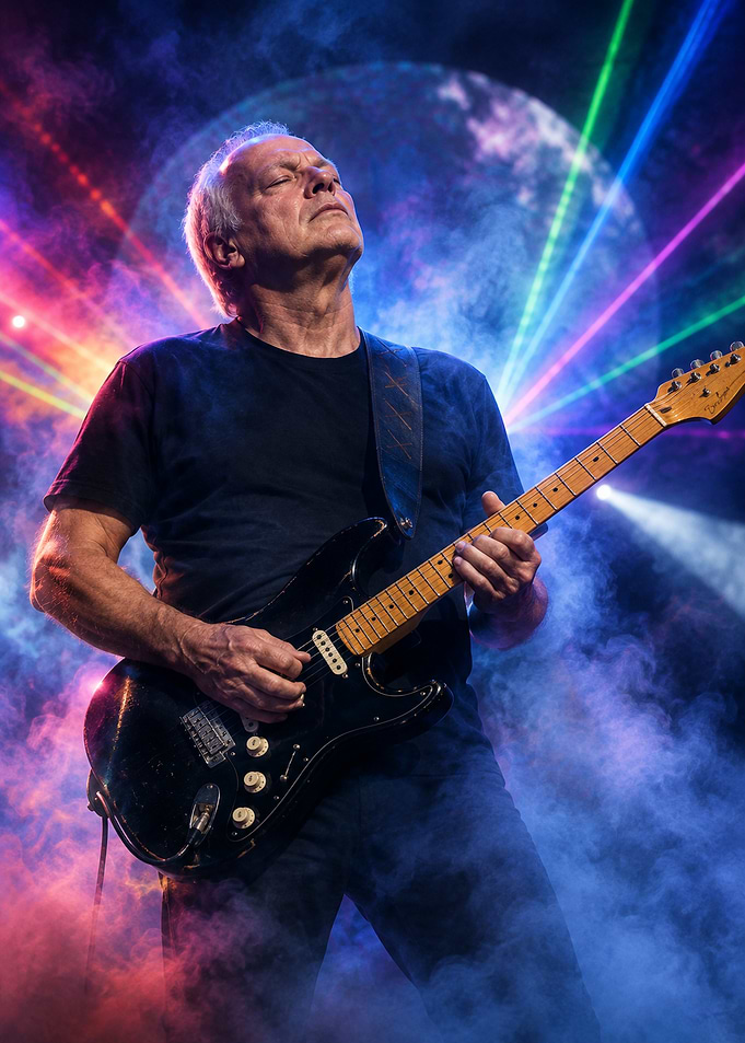 David Gilmour Performing Live on Stage