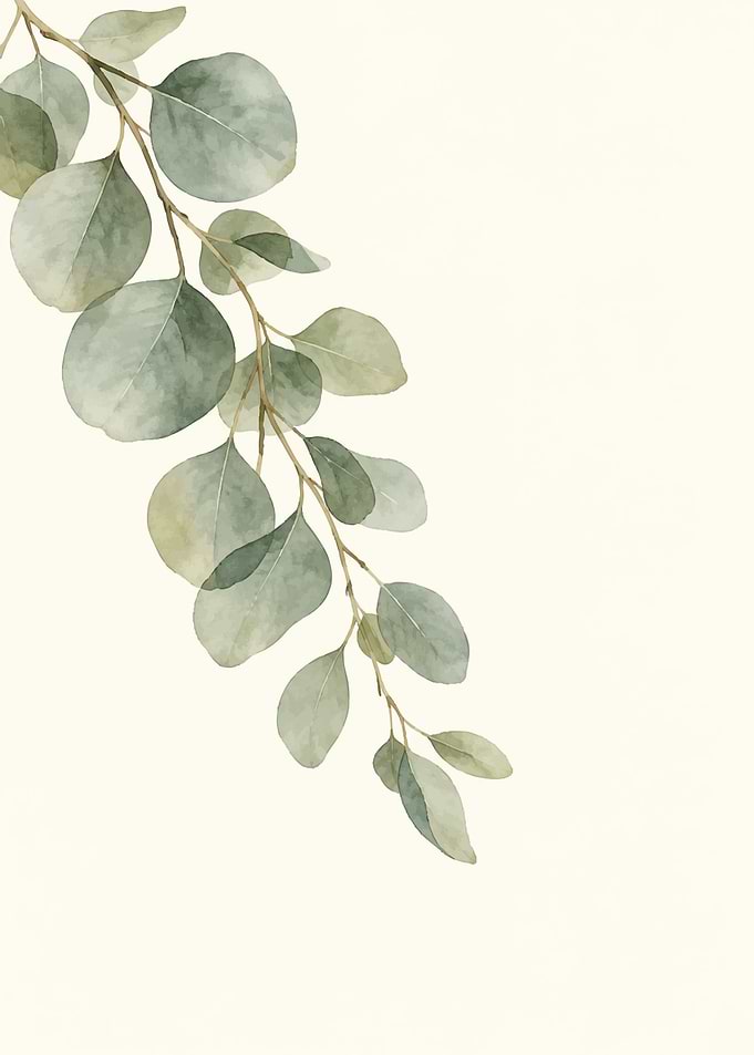 Watercolor Eucalyptus Branch Illustration