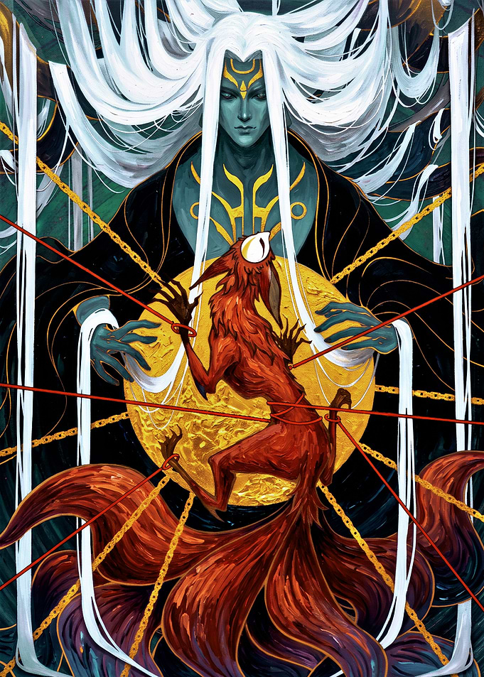 Dark Deity and Bound Nine-Tailed Fox