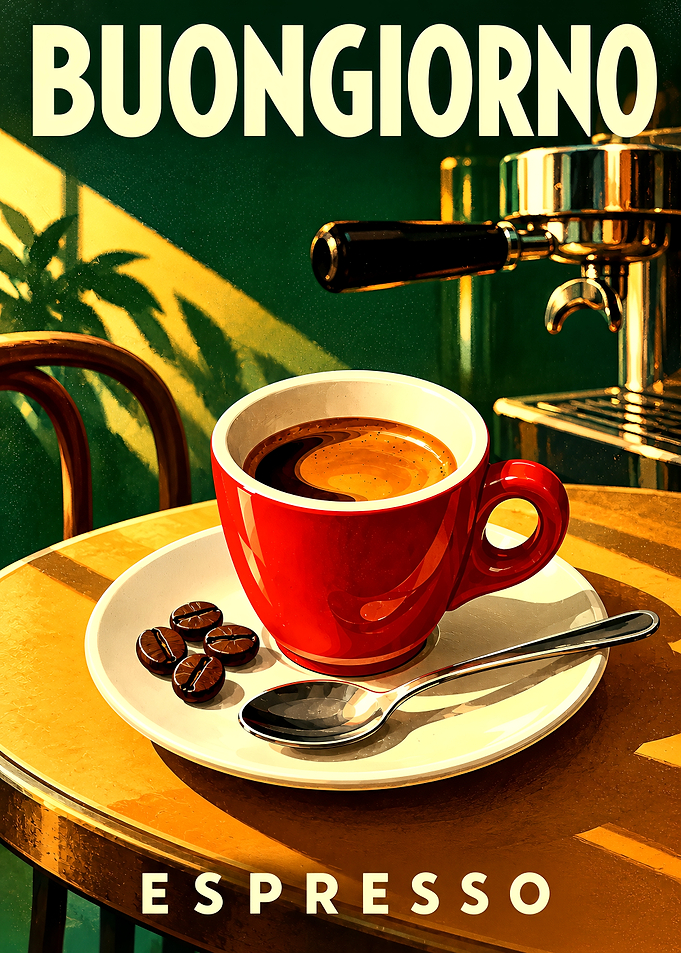Buongiorno Espresso Vintage Style Poster