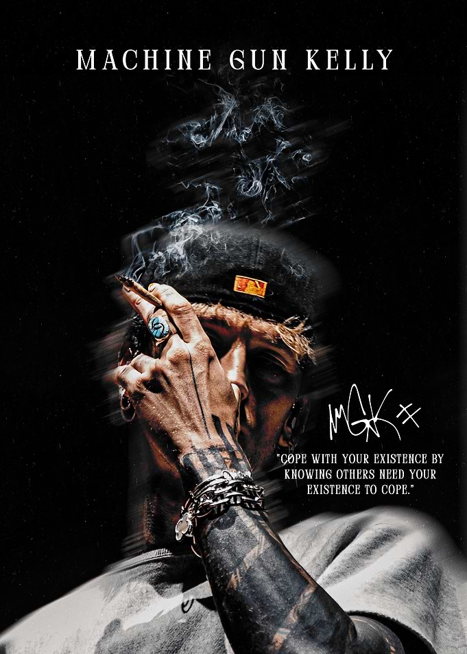 Machine Gun Kelly Artistic Portrait Poster