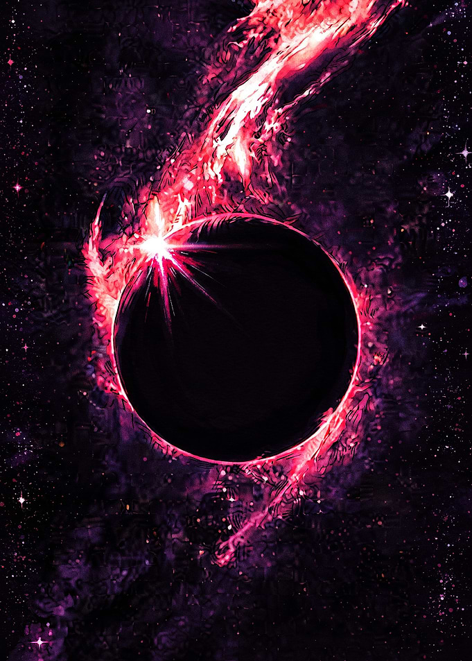 Dark Eclipse with Red Nebula Energy