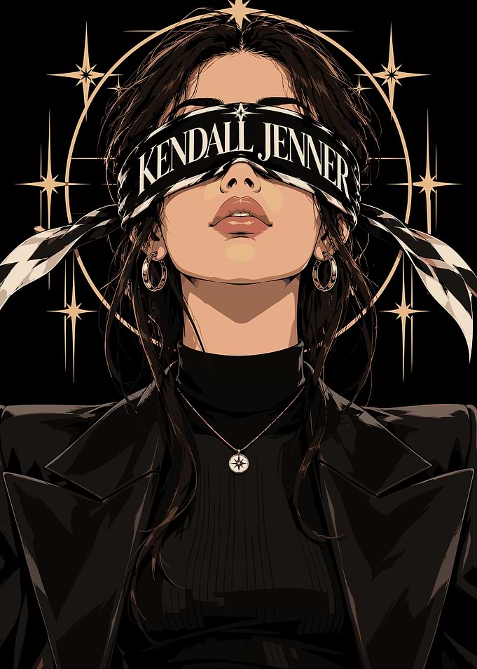 Kendall Jenner Blindfolded Portrait Illustration