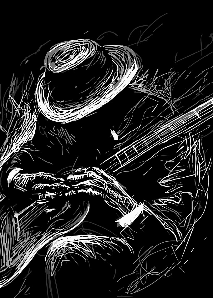 Abstract Sketch of a Guitarist