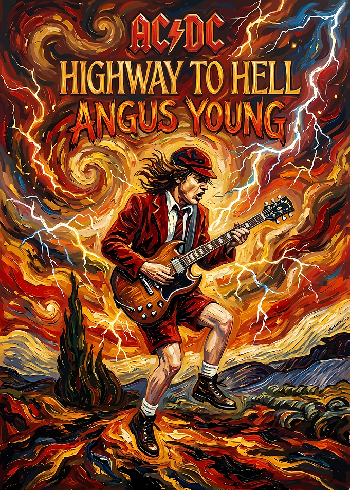 Angus Young Highway to Hell Poster