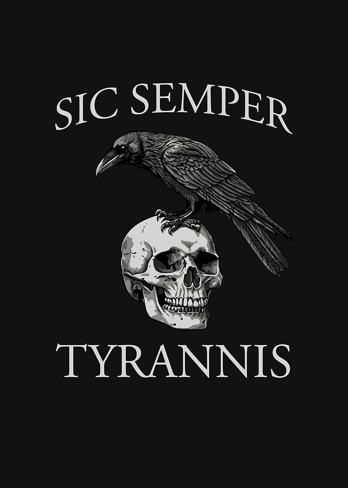 Sic Semper Tyrannis Raven Skull Graphic