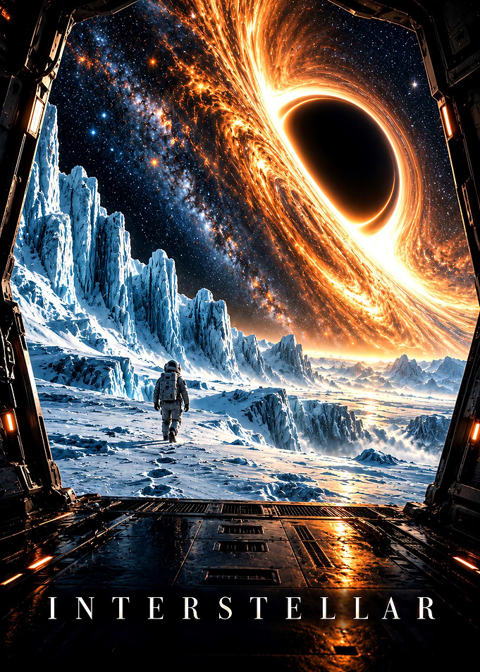 Interstellar Movie Poster Black Hole Scene