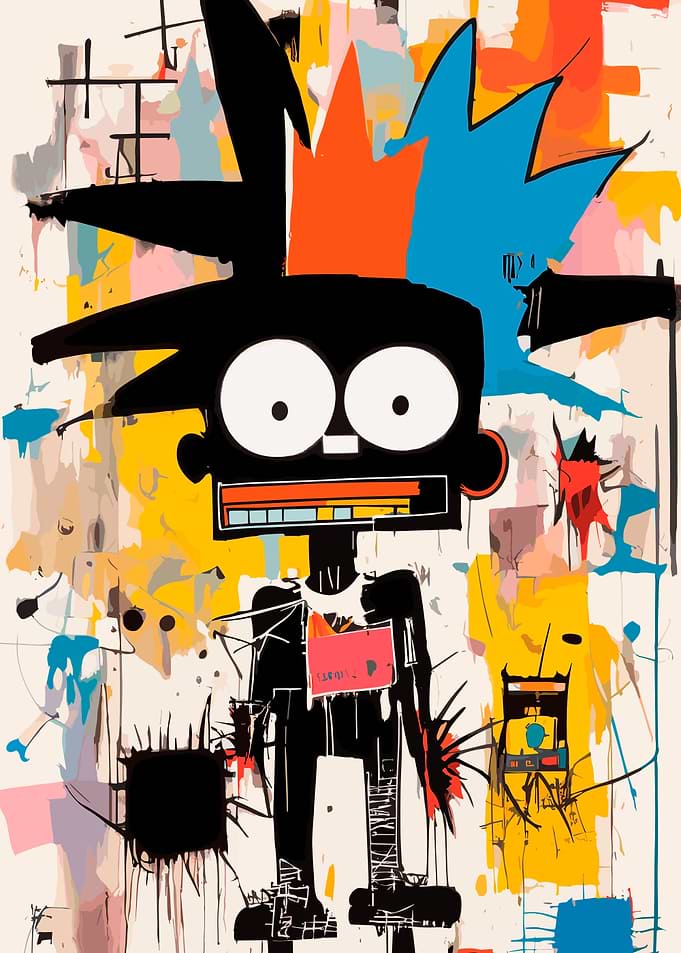 Abstract Neo-Expressionist Punk Character Portrait