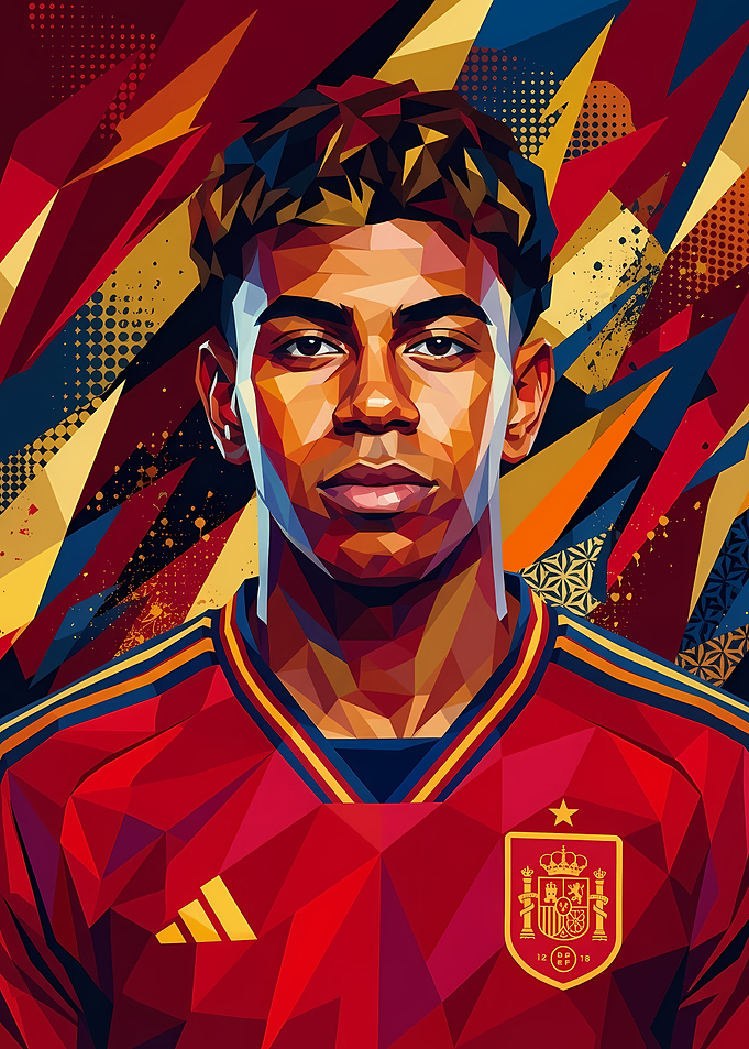 Lamine Yamal Spain Low Poly Portrait