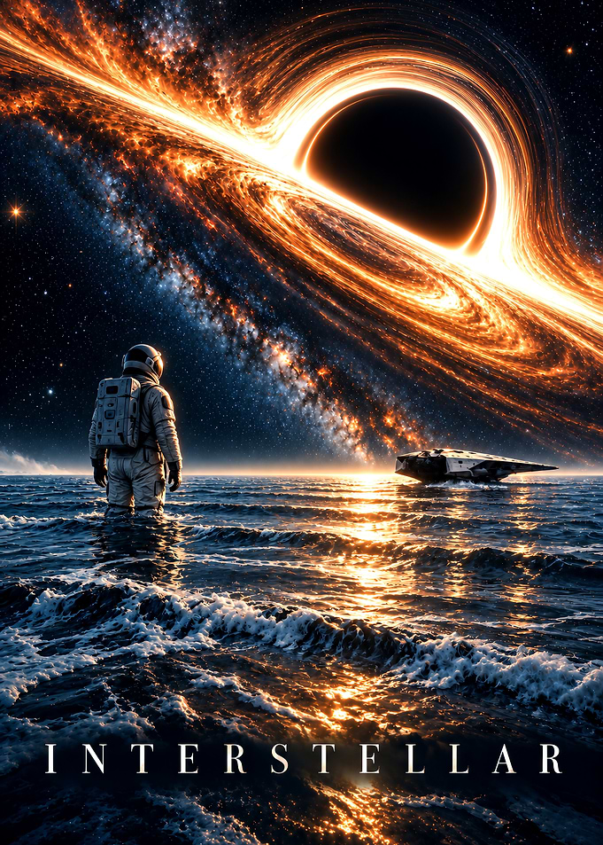 Interstellar Movie Poster Black Hole Scene