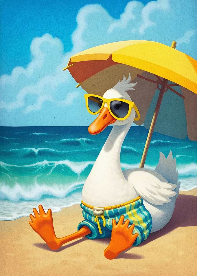 Cool Duck Beach Summer Art
