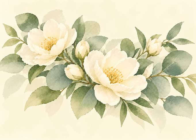 Soft Watercolor White Floral Arrangement
