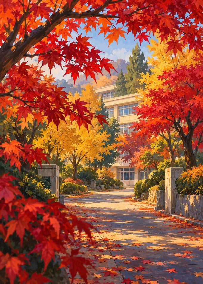 Autumn School Campus Path