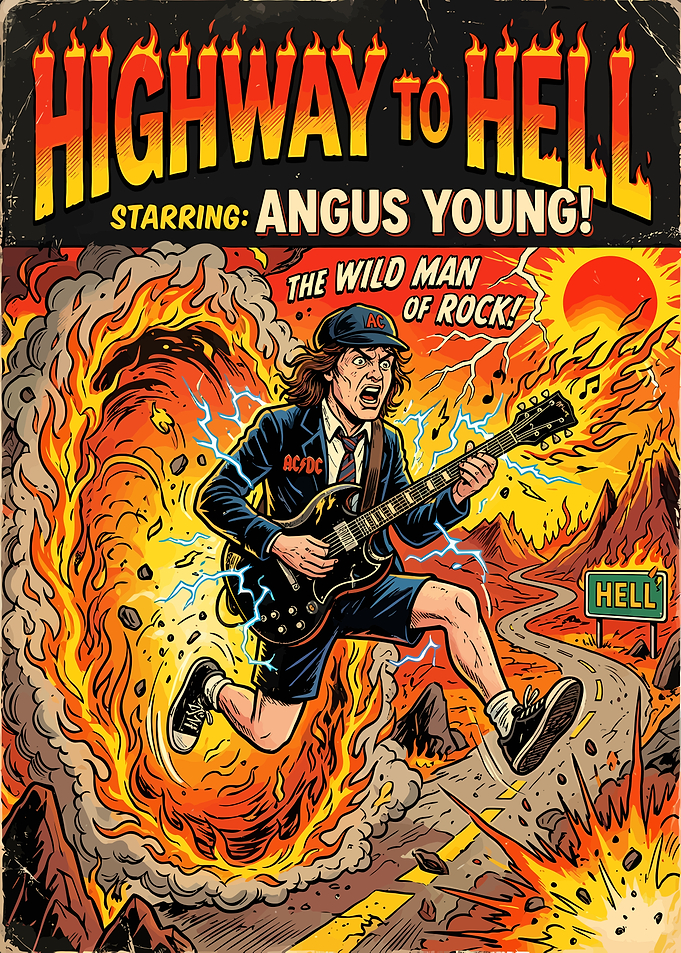 Angus Young Highway to Hell Poster