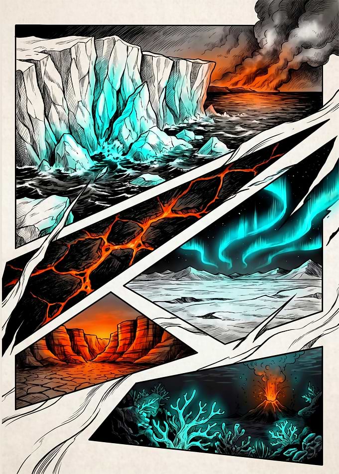 Fire & Ice Fantasy Landscape