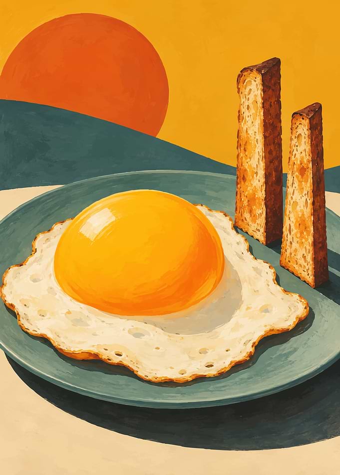 Sunny Side Up Breakfast Illustration