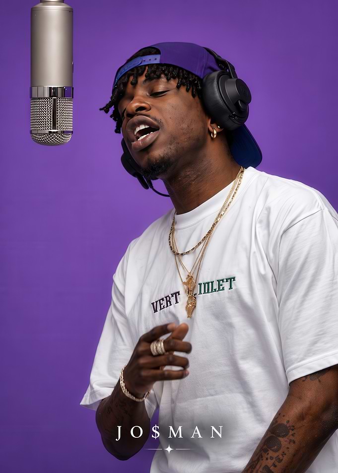 Young Rapper Recording in Studio