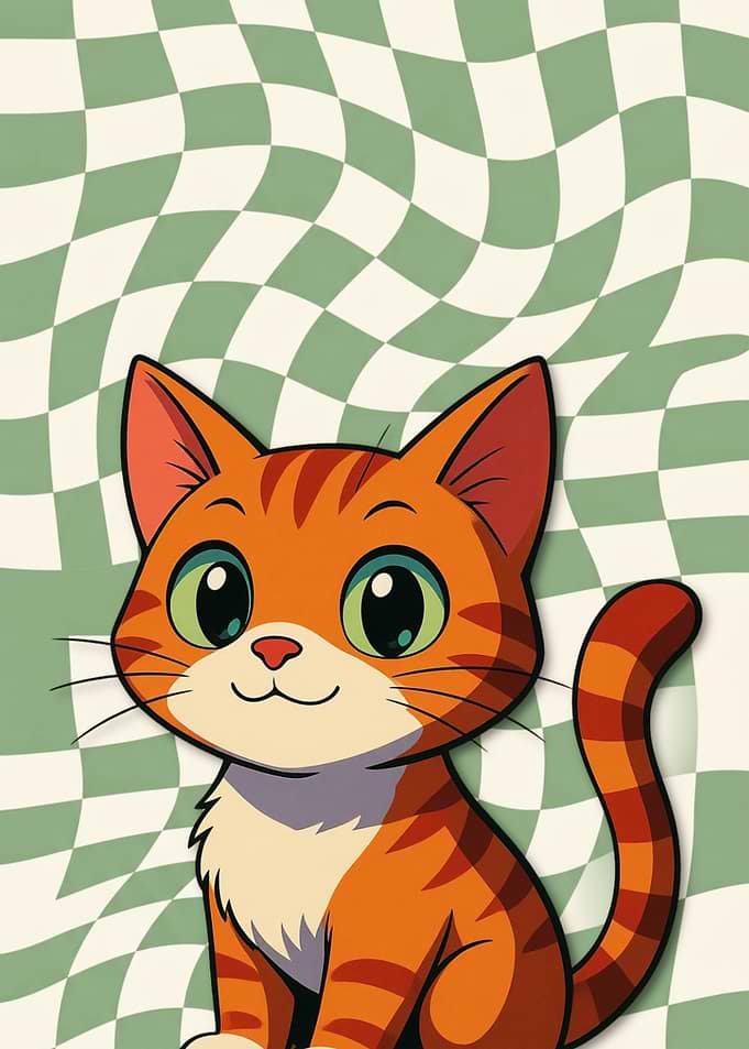 Cute Orange Tabby Cat Illustration